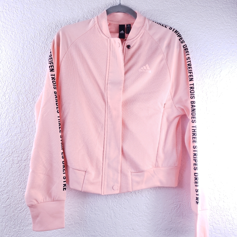 ADIDAS Bomber Jacket | Three Stripes Hazel Coral S - Picture 3 of 12